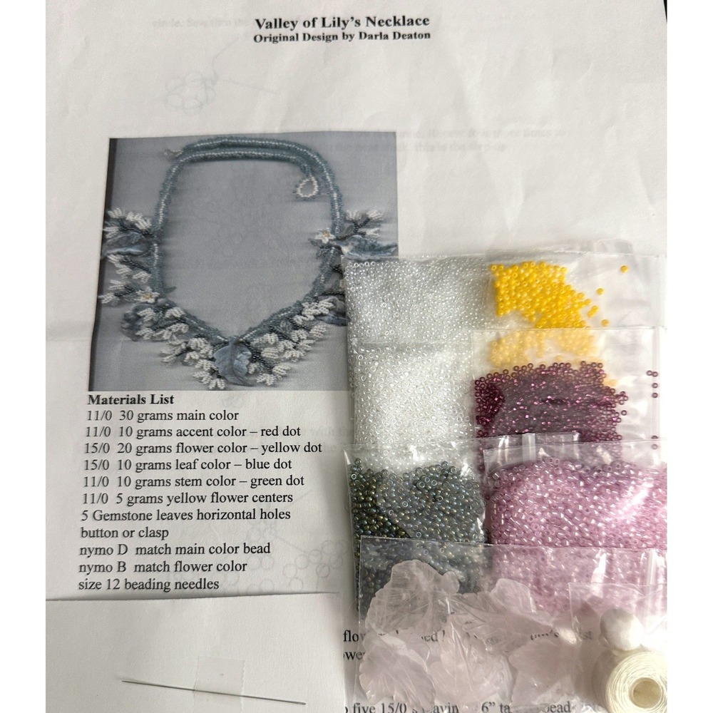 Jewelry Beading Kit Darla Deaton Valley of Lily's Necklace Rose Quartz DIY